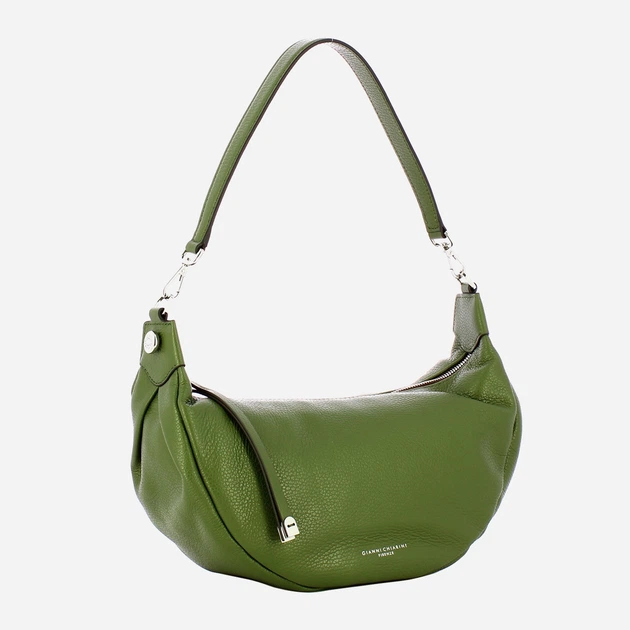 Сумка багет жіноча з натуральної шкіри середня Gianni Chiarini Aisha BS 11550/COMM GRN-NAOP 14051 Зелена (800070345716) - зображення 3