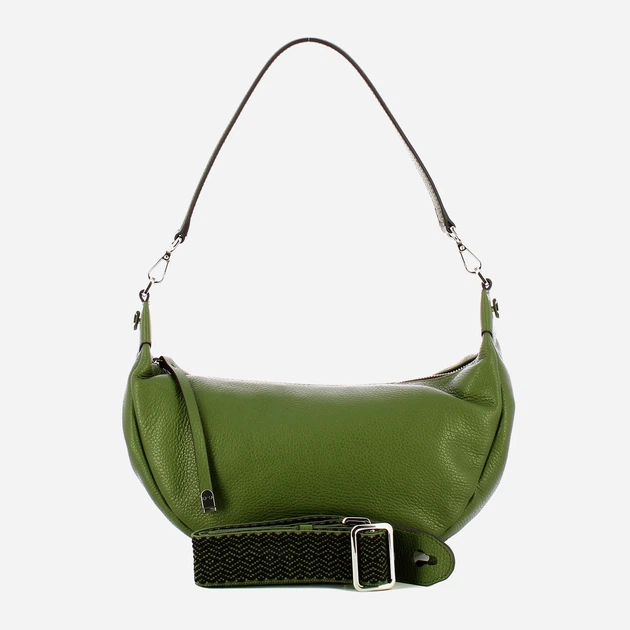 Сумка багет жіноча з натуральної шкіри середня Gianni Chiarini Aisha BS 11550/COMM GRN-NAOP 14051 Зелена (800070345716) - зображення 4
