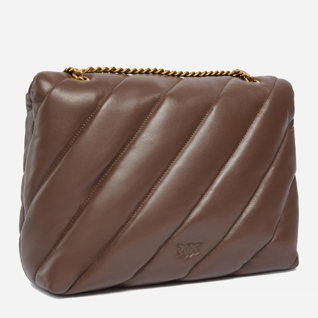 Torebka crossbody damska ze skóry naturalnej z łańcuszkiem Pinko Love Puff Big 100037A0F2 L74Q Brązowa (800070347450) - obraz 2