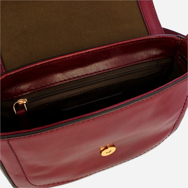 Сумка крос-боді через плече жіноча з натуральної шкіри маленька The Bridge Benedetta 44550201 03 Темно-червона (800070350622) - зображення 4