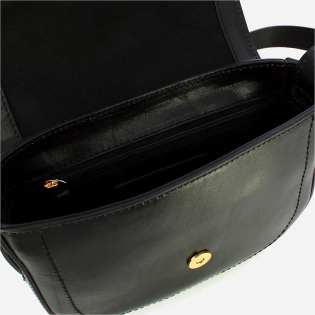 Сумка крос-боді через плече жіноча з натуральної шкіри маленька The Bridge Benedetta 44550201 30 Чорна (800070350623) - зображення 4