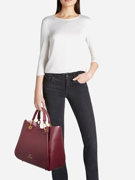 Сумка крос-боді через плече жіноча зі штучної шкіри велика Braccialini Amy B18502 YY 404 Темно-червона (800070348965) - зображення 2