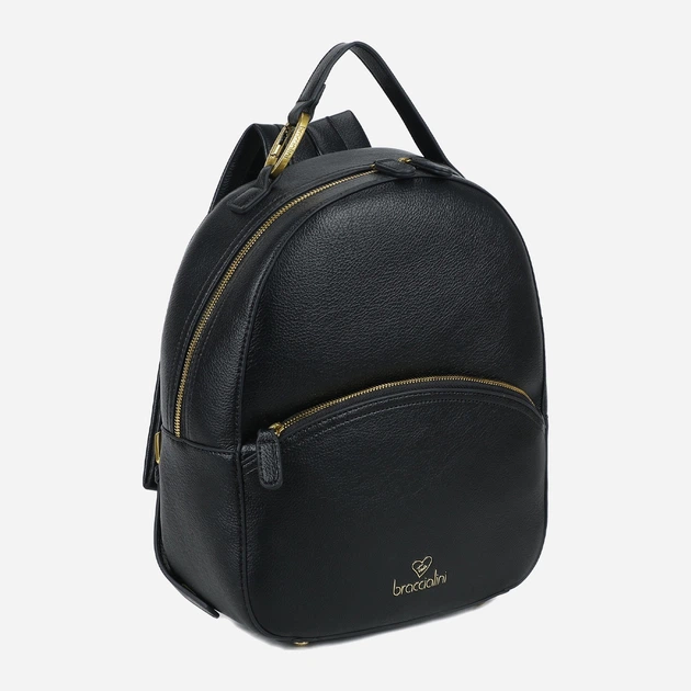 Рюкзак жіночий зі штучної шкіри Braccialini Amy B18505 YY 100 Чорний (800070348942) - зображення 4