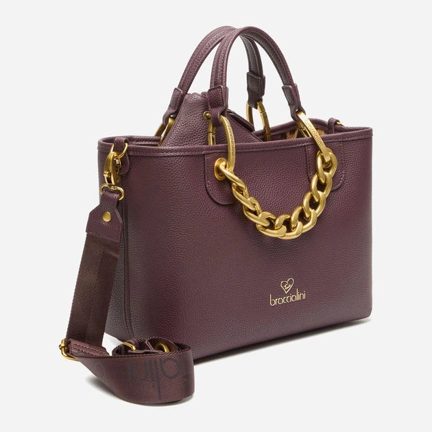 Torebka crossbody damska z łańcuszkiem Braccialini Beth Jewels B18531 YY 404 Bordowa (800070348969) - obraz 4