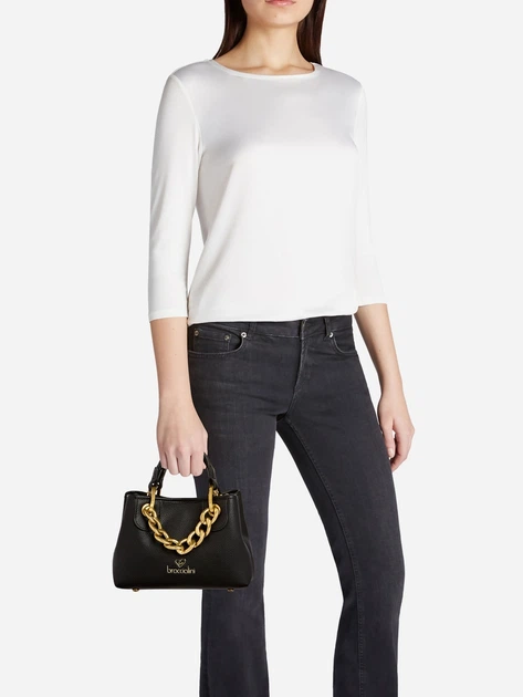 Сумка крос-боді через плече жіноча зі штучної шкіри маленька Braccialini Beth Jewels B18533 YY 100 Чорна (800070348982) - зображення 2