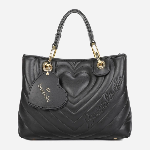 Torebka crossbody damska duża Braccialini Beth Matelasse' B18550 YY 100 Czarna (800070348932) - obraz 1