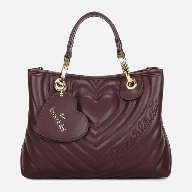 Сумка крос-боді через плече жіноча зі штучної шкіри середня Braccialini Beth Matelasse' B18551 YY 404 Темно-червона (800070348970) - зображення 1