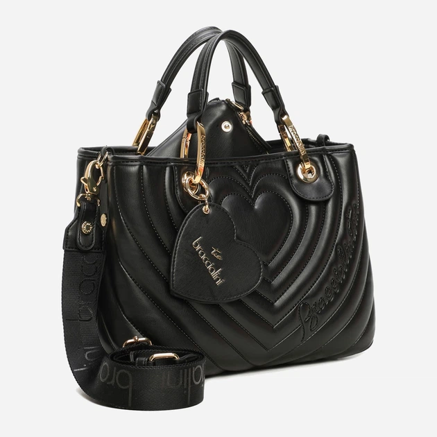 Сумка крос-боді через плече жіноча зі штучної шкіри середня Braccialini Beth Matelasse' B18551 YY 100 Чорна (800070348936) - зображення 4