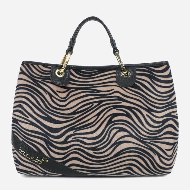 Сумка крос-боді через плече жіноча зі штучної шкіри велика Braccialini Beth Animalier B18570 YY O03 Бежева (800070348961) - зображення 1