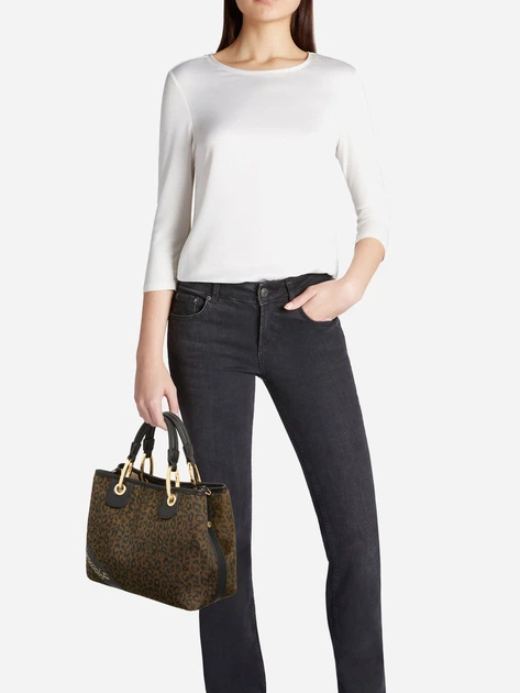 Сумка крос-боді через плече жіноча зі штучної шкіри середня Braccialini Beth Animalier B18571 YY P42 Коричнева (800070348968) - зображення 2