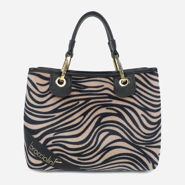 Сумка крос-боді через плече жіноча зі штучної шкіри середня Braccialini Beth Animalier B18571 YY O03 Бежева (800070348967) - зображення 1