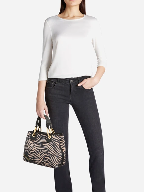 Сумка крос-боді через плече жіноча зі штучної шкіри середня Braccialini Beth Animalier B18571 YY O03 Бежева (800070348967) - зображення 2