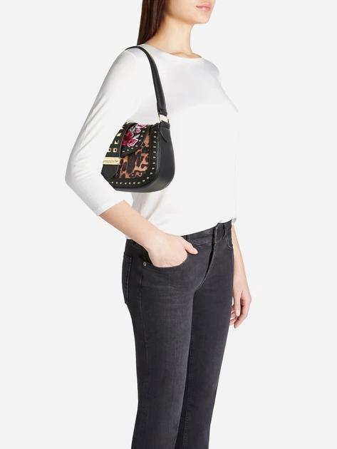 Сумка крос-боді через плече жіноча зі штучної шкіри середня Braccialini Rock B18602 YY 100 Чорна (800070348937) - зображення 2