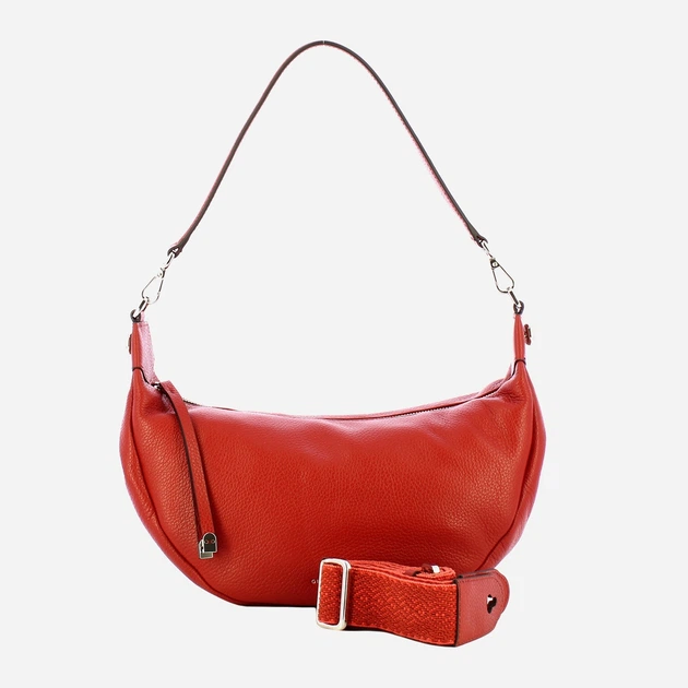Сумка багет жіноча з натуральної шкіри середня Gianni Chiarini Aisha BS 11550/COMM GRN-NAOP 14049 Червона (800070345715) - зображення 4