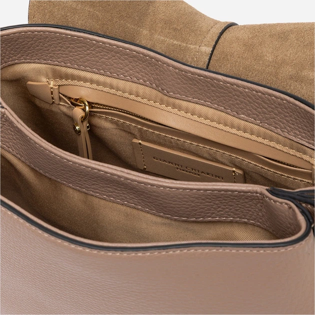 Сумка крос-боді через плече жіноча з натуральної шкіри середня Gianni Chiarini Helena Round BS 6036/COMM GRN-NAOP 2077 Бежева (800070345735) - зображення 5