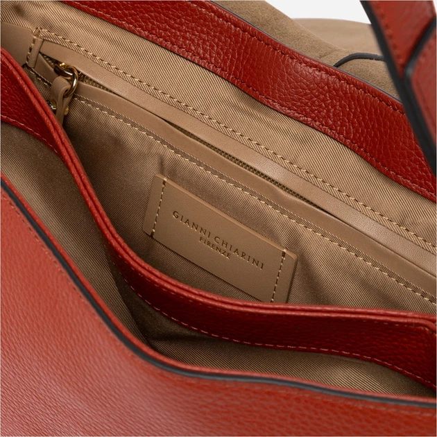 Torebka crossbody damska ze skóry naturalnej Gianni Chiarini Helena Round BS 6037/COMM GRN-NAOP 14049 Czerwona (800070345737) - obraz 4