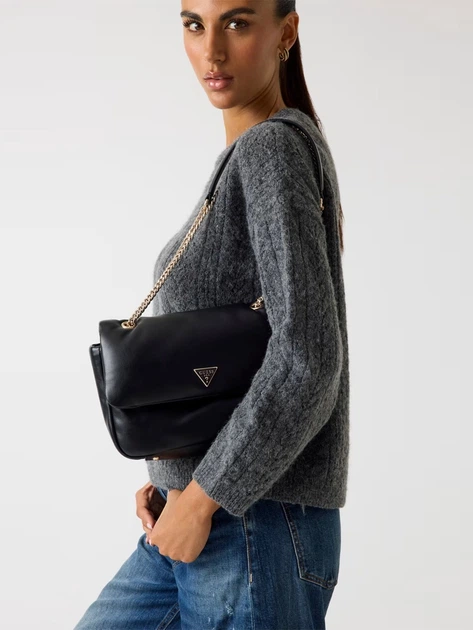 Сумка крос-боді через плече жіноча зі штучної шкіри середня Guess Sunetra HWNG7534210 BLA Чорна (800070344400) - зображення 2