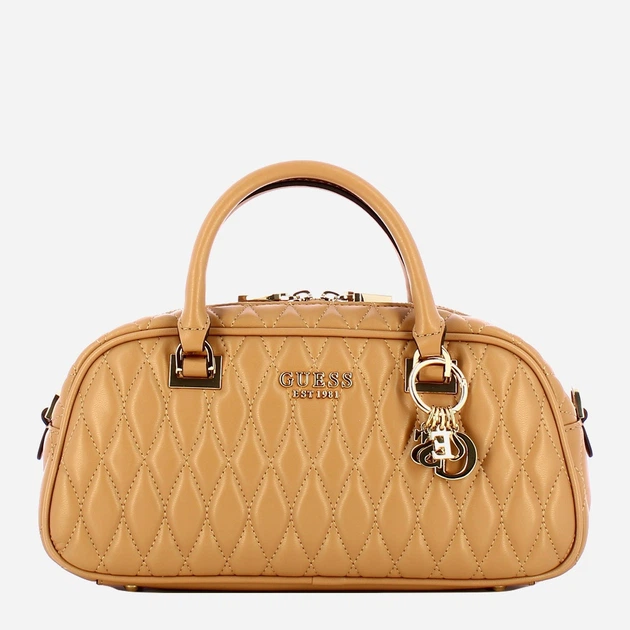 Сумка крос-боді через плече жіноча зі штучної шкіри середня Guess Valla HWQG8122050 BEI Бежева (800070344408) - зображення 1