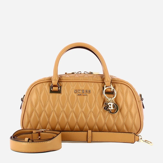 Сумка крос-боді через плече жіноча зі штучної шкіри середня Guess Valla HWQG8122050 BEI Бежева (800070344408) - зображення 4