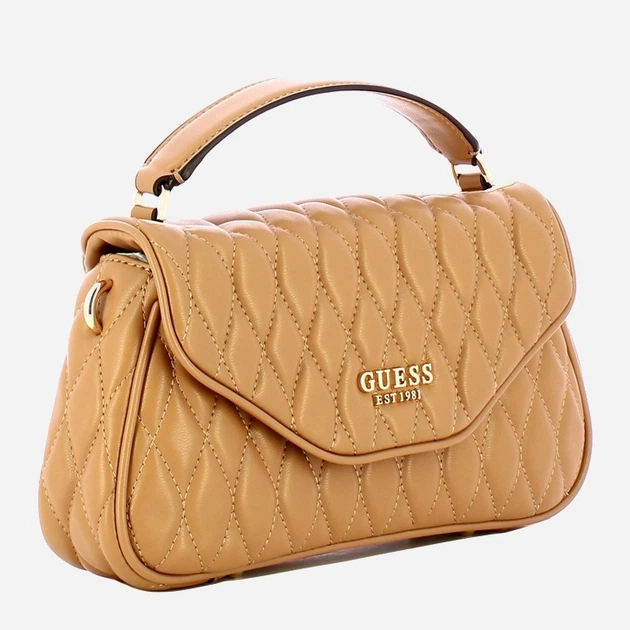 Сумка крос-боді через плече жіноча зі штучної шкіри середня Guess Valla HWQG8122200 BEI Бежева (800070344411) - зображення 3