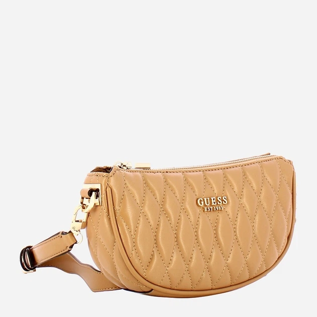 Сумка багет жіноча зі штучної шкіри маленька Guess Valla HWQG8122720 BEI Бежева (800070344415) - зображення 3
