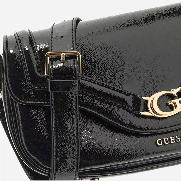 Сумка багет жіноча зі штучної шкіри середня Guess Dea HWTG7993200 BLA Чорна (800070344418) - зображення 5