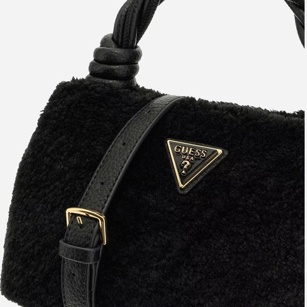 Сумка крос-боді через плече жіноча середня Guess Shaida HWWG8143110 BLA Чорна (800070344425) - зображення 4