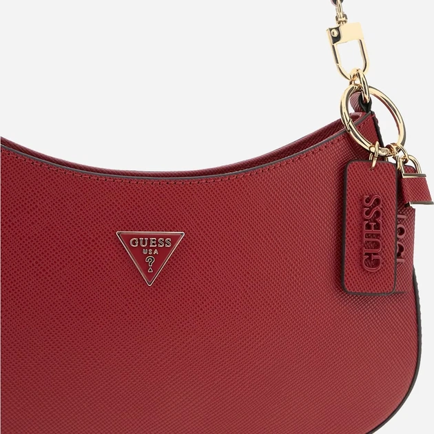 Сумка багет жіноча зі штучної шкіри середня Guess Noelle HWZG9672180 GAR Червона (800070344435) - зображення 5
