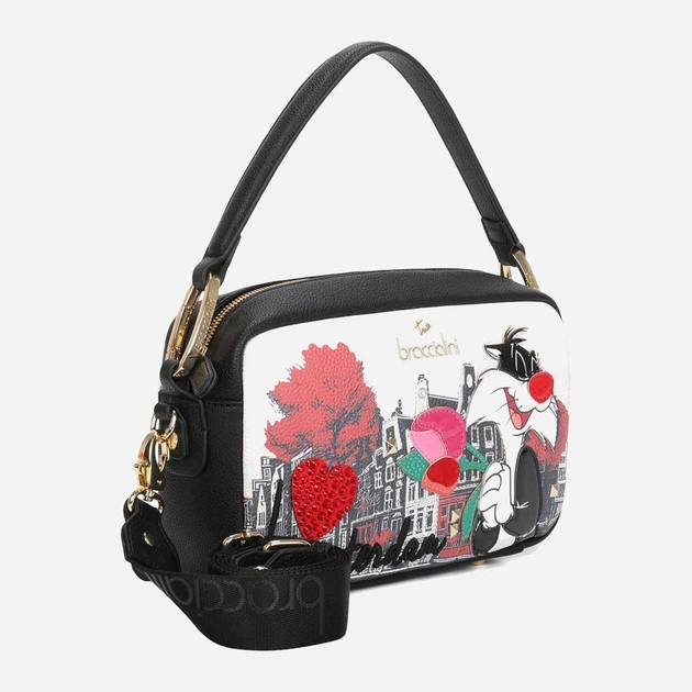 Torebka crossbody damska mała na szerokim pasku Braccialini LT206 YY 818 Czarna (800070348954) - obraz 4