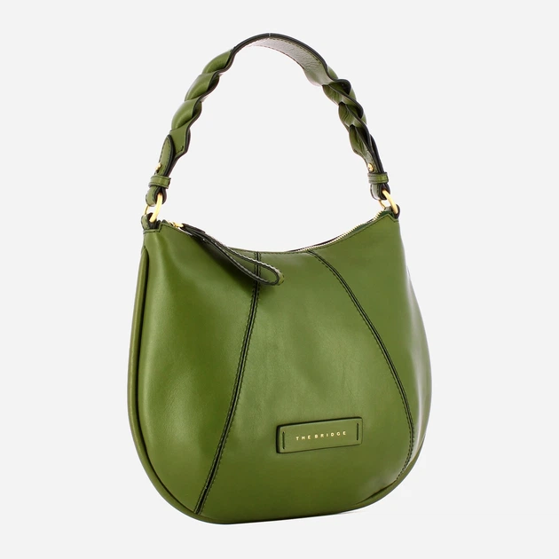 Torebka hobo damska ze skóry naturalnej The Bridge Brigida 0449327J F1 Zielona (800070350629) - obraz 3