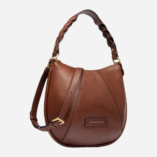 Torebka hobo damska ze skóry naturalnej The Bridge Brigida 0449327J 14 Brązowa (800070350627) - obraz 3
