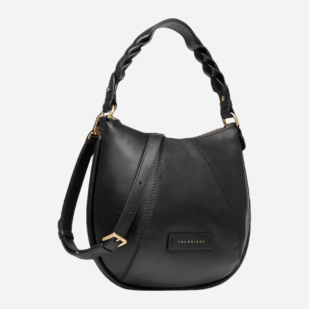 Torebka hobo damska ze skóry naturalnej The Bridge Brigida 0449327J 30 Czarna (800070350628) - obraz 3