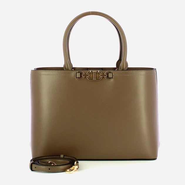 Сумка крос-боді через плече жіноча зі штучної шкіри середня Twinset Tote 252TB7302 00021 Коричнева (800070351200) - зображення 4