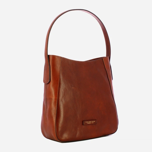 Torebka hobo damska ze skóry naturalnej mała The Bridge Maddalena 44162101 14 Brązowa (800070350620) - obraz 3