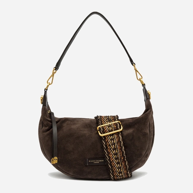 Torebka bagietka damska zamszowa Gianni Chiarini Aisha BS 12050 CM-NASPM 974 Ciemnobrązowa (800070345732) - obraz 1