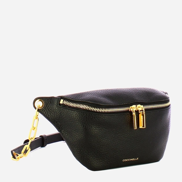 Сумка на пояс бананка жіноча з натуральної шкіри Coccinelle Lily E1E7K170160 001 Чорна (800070350961) - зображення 3