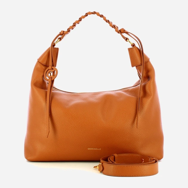 Сумка крос-боді через плече жіноча з натуральної шкіри середня Coccinelle Rhea E1EDF130180 W12 Коричнева (800070350978) - зображення 4