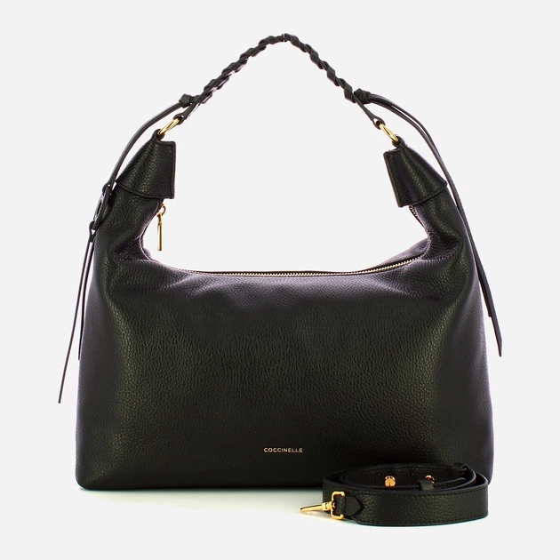Сумка крос-боді через плече жіноча з натуральної шкіри середня Coccinelle Rhea E1EDF130180 001 Чорна (800070350973) - зображення 4
