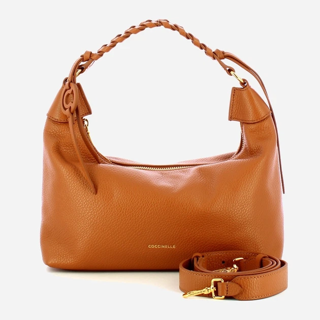 Torebka crossbody damska ze skóry naturalnej Coccinelle Rhea E1EDF130280 W12 Brązowa (800070350979) - obraz 4