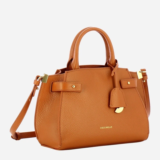 Сумка крос-боді через плече жіноча з натуральної шкіри маленька Coccinelle Coccinellekliche E1EGP180380 W12 Коричнева (800070350949) - зображення 3