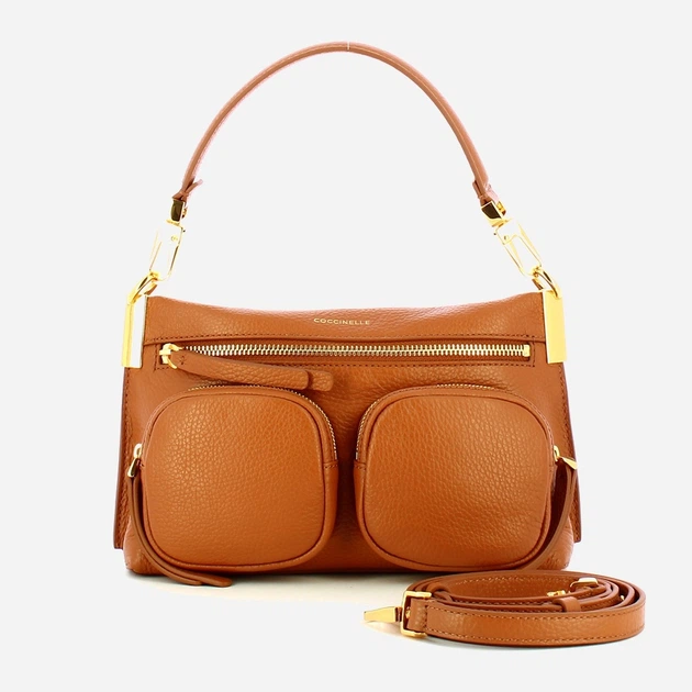 Сумка крос-боді через плече жіноча з натуральної шкіри маленька Coccinelle Coccinellehyle E1ESF180280 W12 Коричнева (800070350939) - зображення 4