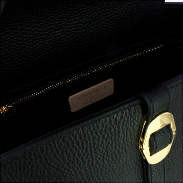 Сумка крос-боді через плече жіноча з натуральної шкіри середня Coccinelle Coccinellechara E1ESP180160 001 Чорна (800070350926) - зображення 5