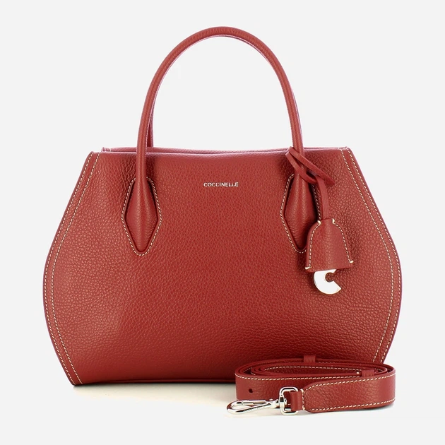 Сумка крос-боді через плече жіноча з натуральної шкіри середня Coccinelle Coccinellelord E1EUF180160 R31 Червона (800070350953) - зображення 4