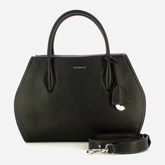 Сумка крос-боді через плече жіноча з натуральної шкіри середня Coccinelle Coccinellelord E1EUF180160 001 Чорна (800070350952) - зображення 4