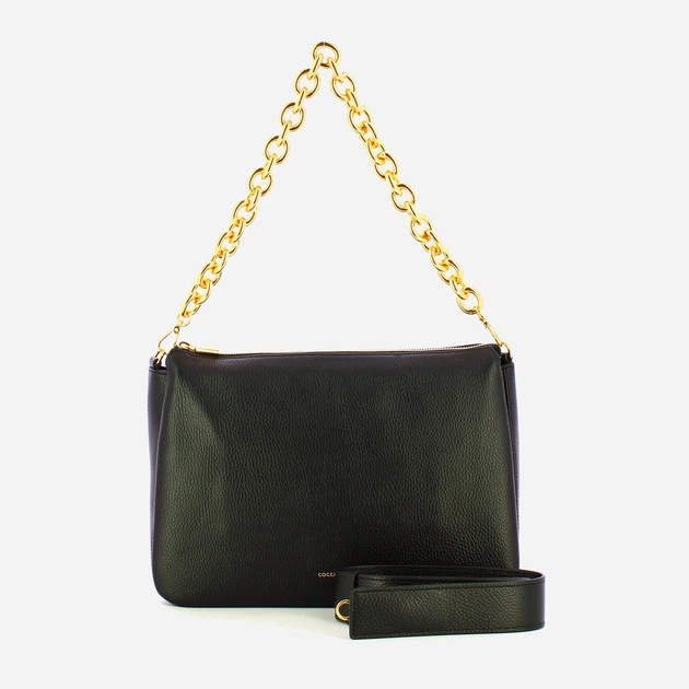 Сумка крос-боді через плече жіноча з натуральної шкіри середня Coccinelle Iside E1EZK120180 001 Чорна (800070350956) - зображення 4