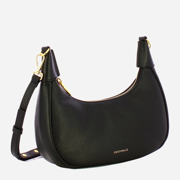 Сумка крос-боді через плече жіноча з натуральної шкіри маленька Coccinelle Iside E5EZK550180 001 Чорна (800070350906) - зображення 3