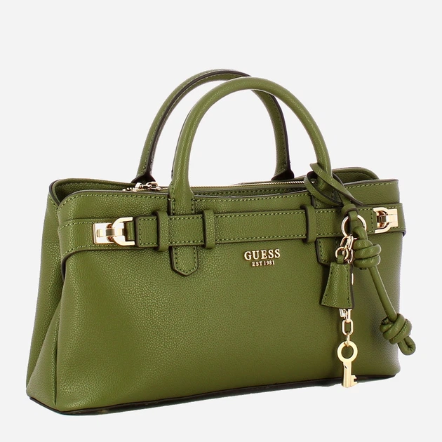 Сумка крос-боді через плече жіноча зі штучної шкіри середня Guess Gregoria HWBG8546060 OLV Зелена (800070344391) - зображення 3
