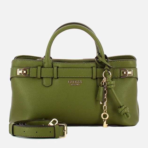 Сумка крос-боді через плече жіноча зі штучної шкіри середня Guess Gregoria HWBG8546060 OLV Зелена (800070344391) - зображення 4