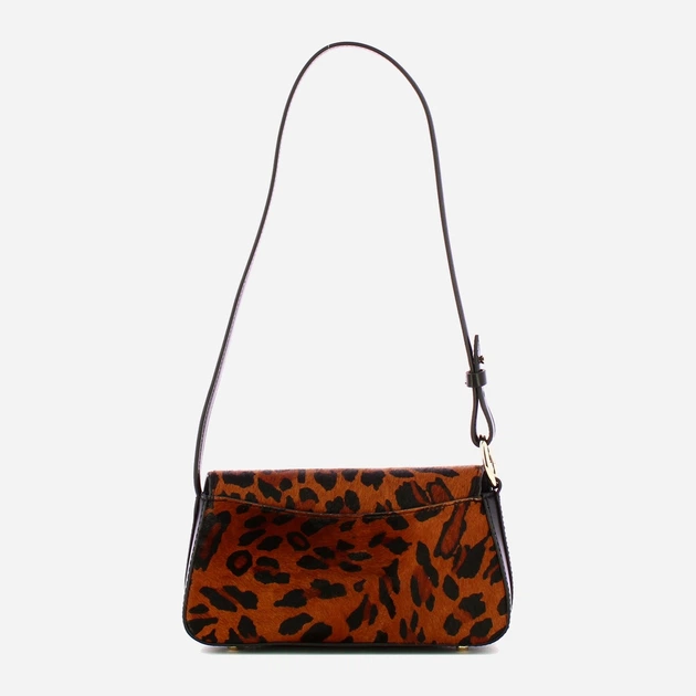 Сумка багет жіноча тканинна маленька Guess Domitilla HWLO7529780 LEO Коричнева (800070344397) - зображення 2