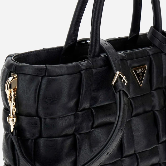 Сумка крос-боді через плече жіноча зі штучної шкіри велика Guess Marion HWWG8072060 BLA Чорна (800070344420) - зображення 5